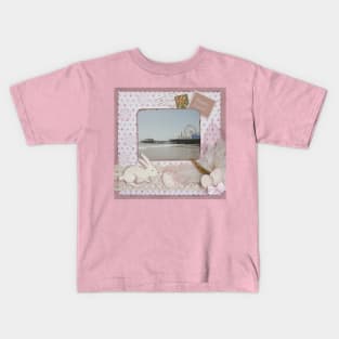 Happy Easter Santa Monica Pier Greeting Kids T-Shirt